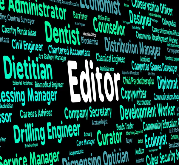 Editor baan middelen inhuren van Word en tekst — Stockfoto