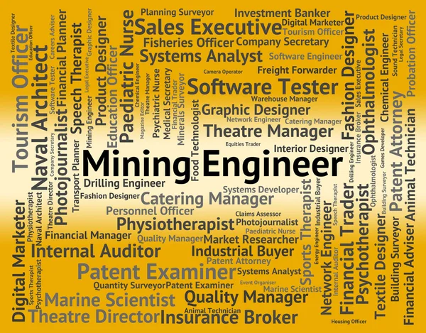 Bergbauingenieur zeigt angestellte Ingenieure und Mechaniker — Stockfoto