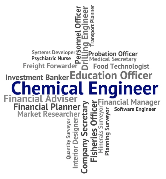 Inżynier chemik reprezentuje chemicznie pracy i zatrudnienia — Zdjęcie stockowe