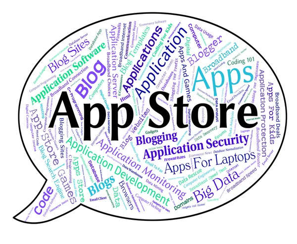 App Store Represents Retail Sales And Application — Stock Photo, Image