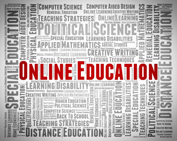 Online Education Means World Wide Web And College — Stock Photo, Image