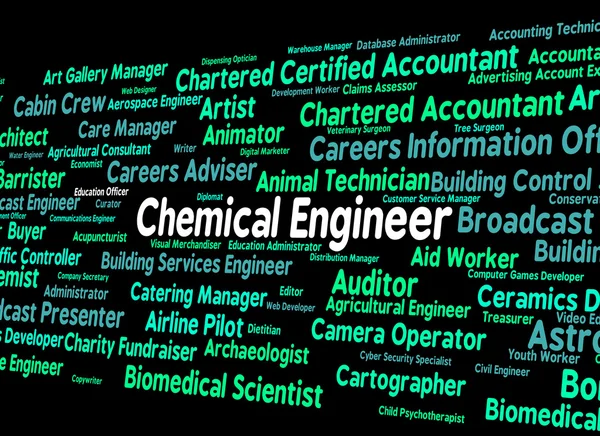 Chemical Engineer Shows Word Mechanics And Chemicals — Stock Photo, Image