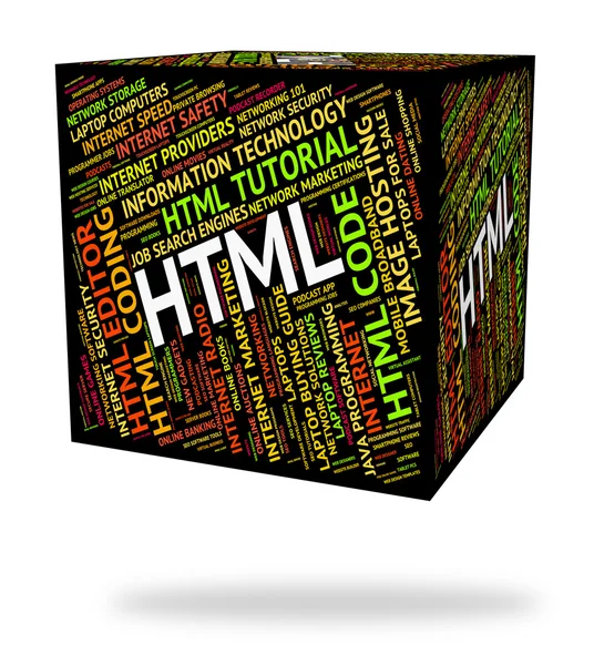 Html Word Means Hypertext Markup Language And Code — Stock Photo, Image