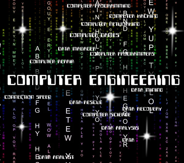 Komputerowe, inżynieria mechanika reprezentuje inżynierów i Web — Zdjęcie stockowe