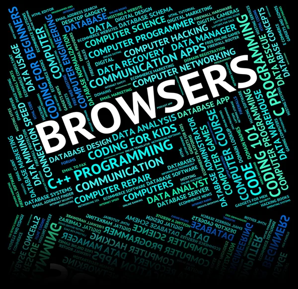 Browsers Word Shows Browsing Www And Text — Stock Photo, Image