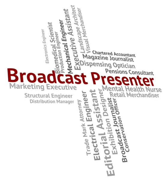 Broadcast Presenter Shows Anchor Person And Host — Stock Photo, Image