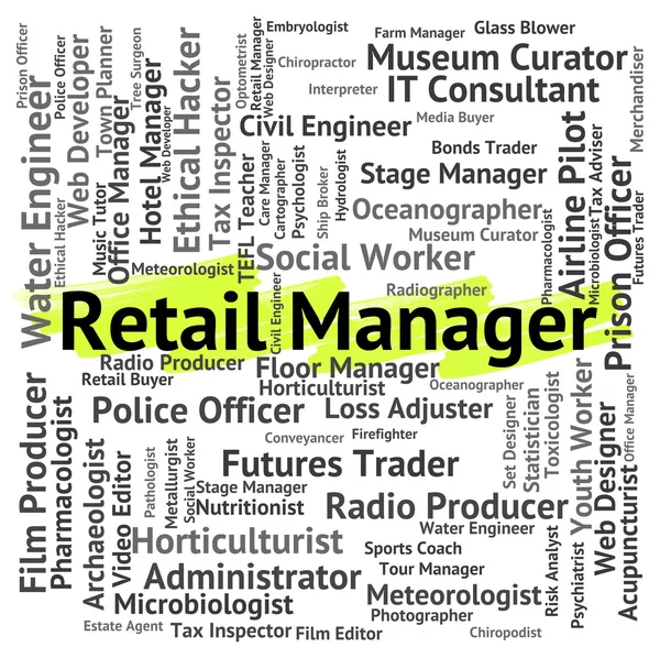 Retail Manager Represents Retailing Supervisor And Employee — Stock Photo, Image
