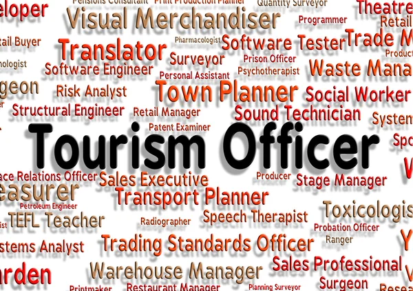Toerisme Officer betekent reizen vakantie en werkgelegenheid — Stockfoto