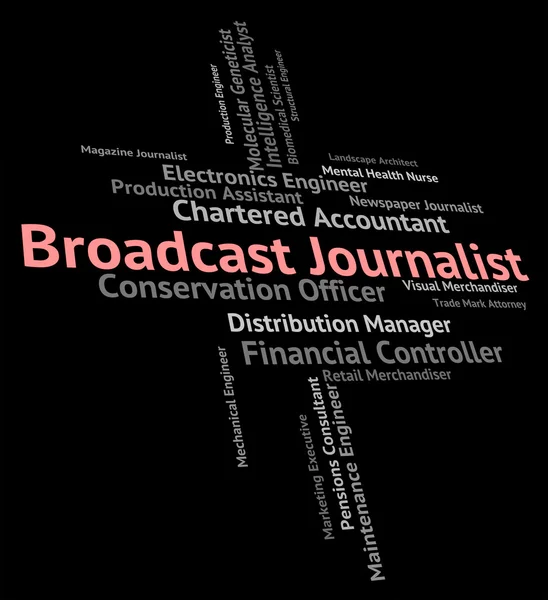 Uitzending Journalist vertegenwoordigt Lobby Correspondent en aan te kondigen — Stockfoto