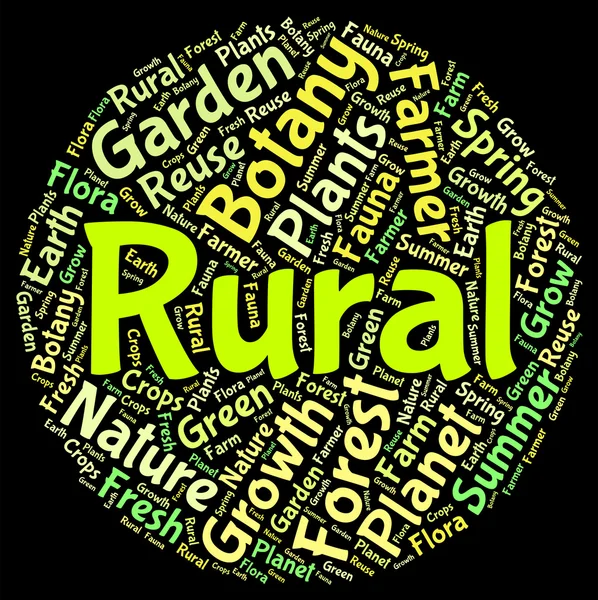 Rural woord betekent niet stedelijke en agrarische — Stockfoto
