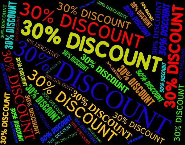Thirty Percent Discount Shows Savings Bargain and Cheap — Stock Photo, Image