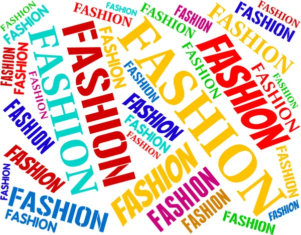 Palabra de moda representa el estilo de moda y de moda — Foto de Stock