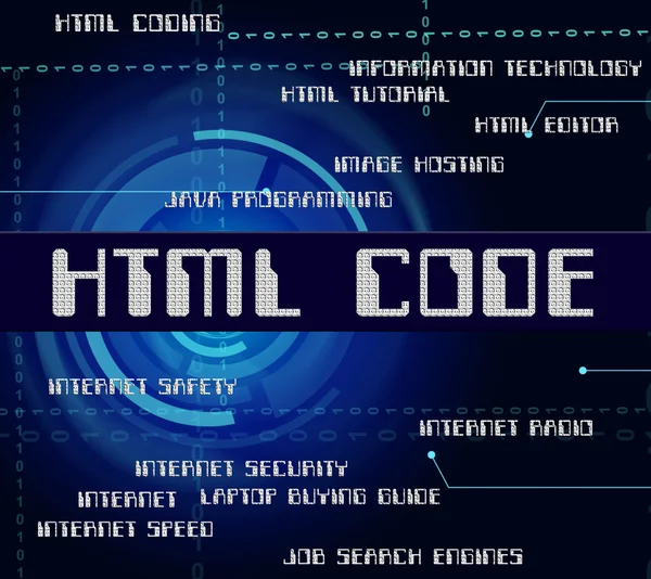 Html Code Shows Hypertext Markup Language And Cipher — Stock Photo, Image