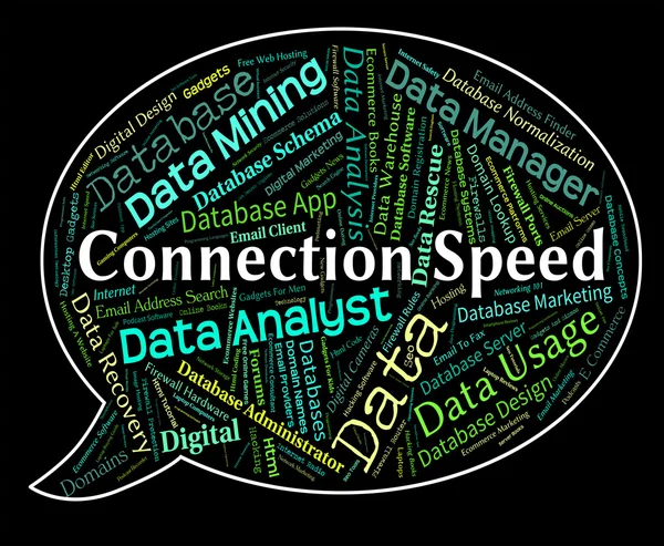 Velocidad de conexión indica palabras netas y rápidas — Foto de Stock
