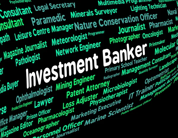 Banquero de Inversiones Muestra Ocupaciones Financiero Y Contratar —  Fotos de Stock