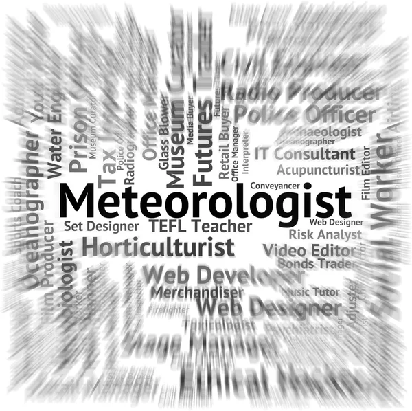 Le travail de météorologue indique un météorologue et un expert — Photo