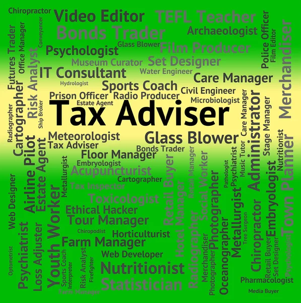 Tax Adviser Represents Employee Occupations And Irs — Stock Photo, Image