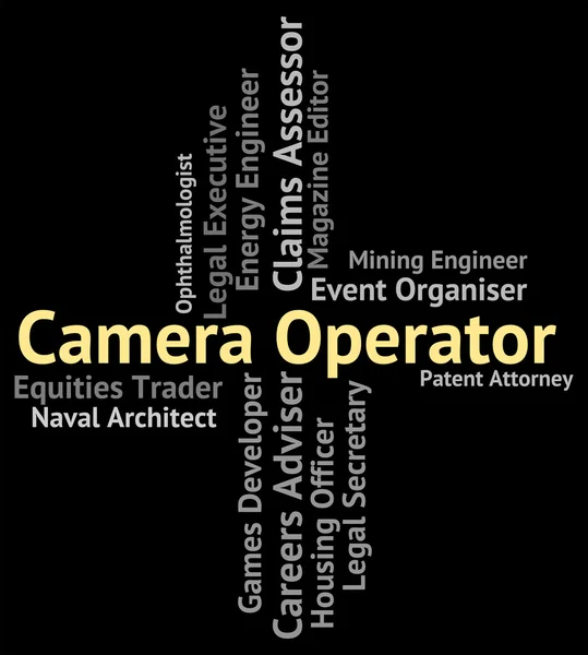 Camera Operator Represents Machine Minder And Cameras — Stock Photo, Image