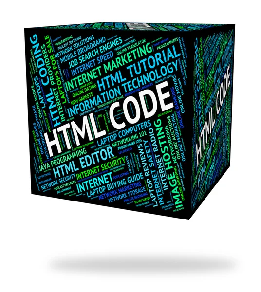 HTML-kód azt jelenti, Hypertext Markup Language és titkosítás — Stock Fotó