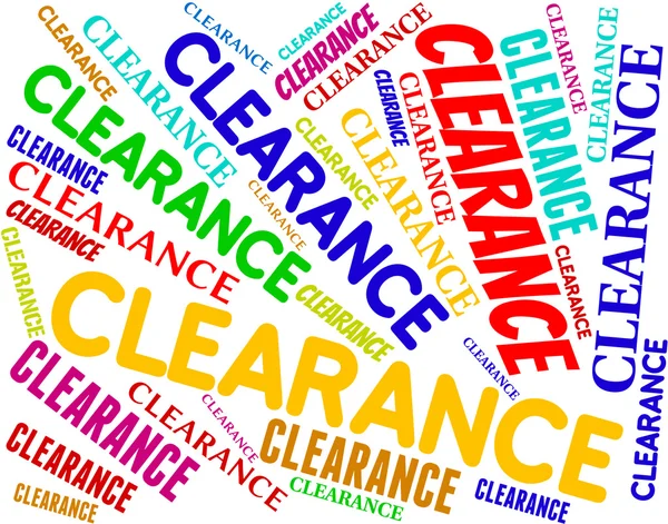Clearance Word Indicates Promotional Closeout And Offers — Stock Photo, Image