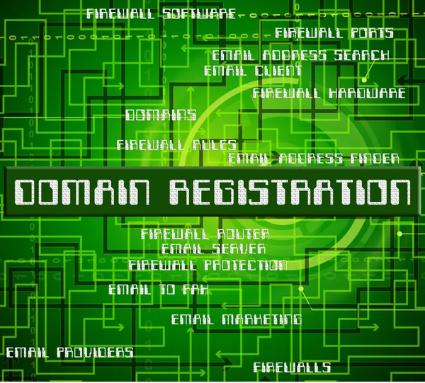 Domain-Registrierung stellt Anmeldung und Zulassung dar — Stockfoto