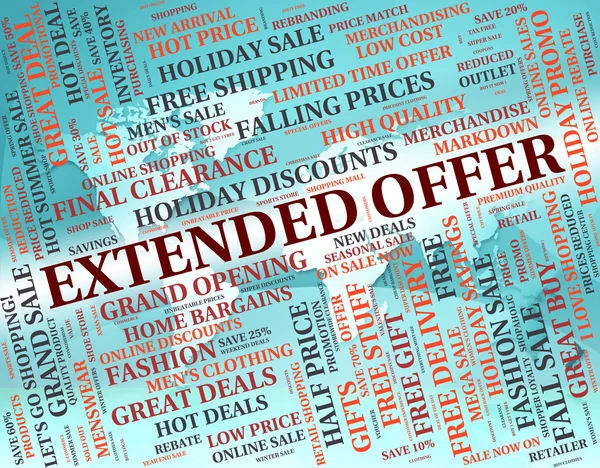 Extended Offer Means Save Sales And Savings — Stock Photo, Image