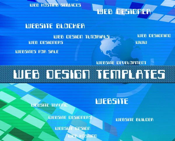Web Design Templates geeft aan woorden Websites en Online — Stockfoto