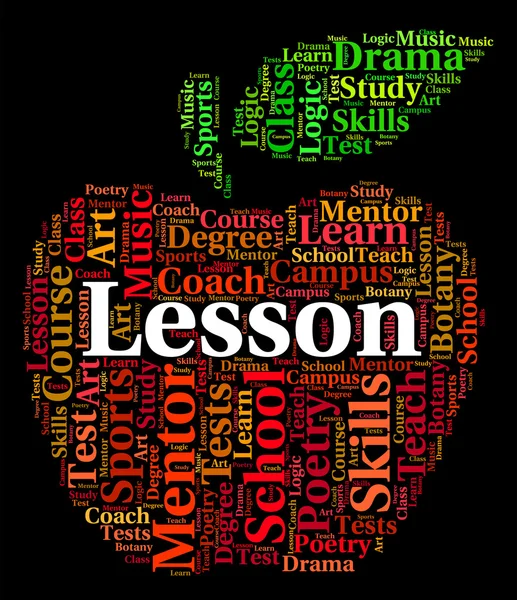 Lesson Word Indicates Session Lessons And Sessions — Stock Photo, Image