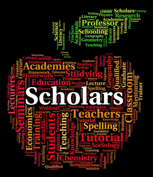 Scholars Word Shows Learned Person And Academic — Stock Photo, Image