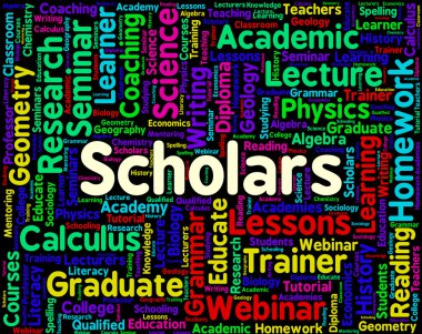 Scholars Word Shows Learned Persons And Academics clipart