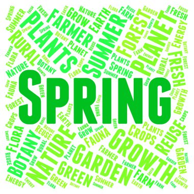 Springtide sıcaklık ve mevsim bahar kelime gösterir