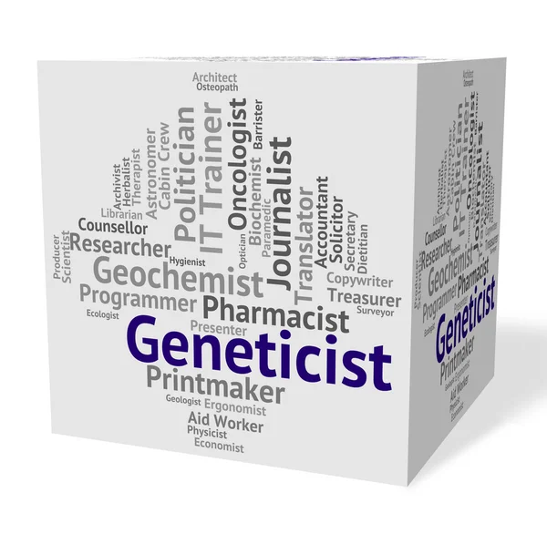 Genetiker-Job zeigt Einstellungsarbeit und Genetik — Stockfoto