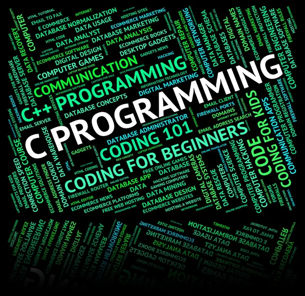 C Программирование означает разработку и применение программного обеспечения — стоковое фото