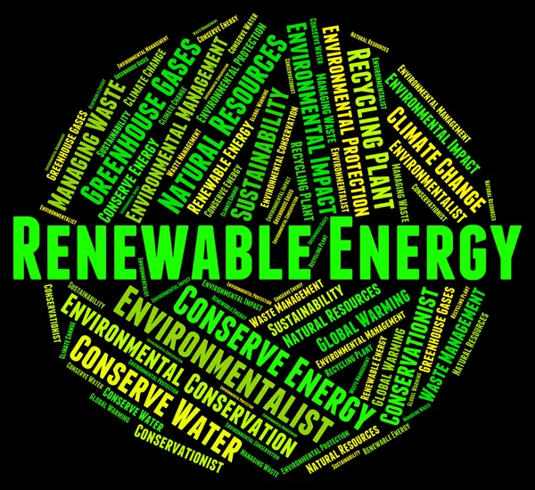 Renewable Energy Represents Power Source And Electricity — Stock Photo, Image