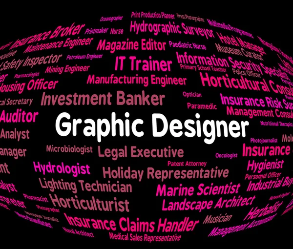 Grafisk formgivare visar rekrytering Word och sysselsättning — Stockfoto