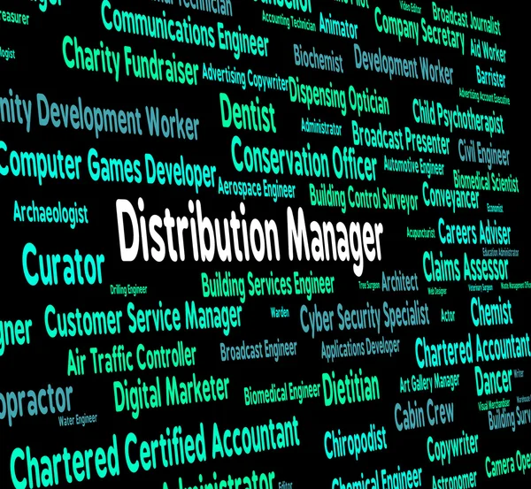 Distribution Manager Means Supply Chain And Boss — Stock Photo, Image