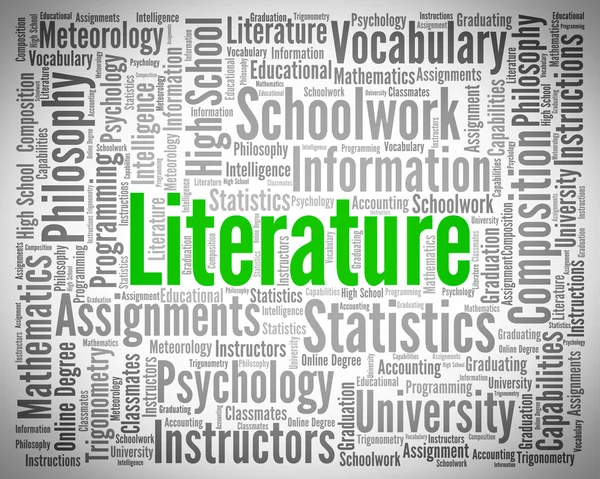 Literature Word Shows Creative Writing And Text — Stock Photo, Image