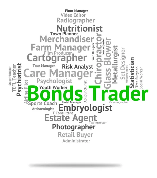 Obligaties handelaar vertegenwoordigt zakenman verkoper en baan — Stockfoto