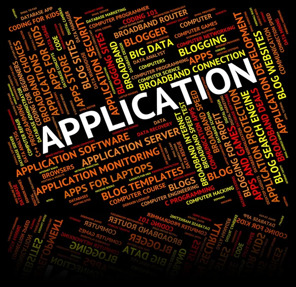 Application Word Means Www Apps And Computer — Stock Photo, Image