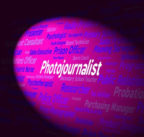 Photojournalist Job Shows War Correspondent And Career — Stock Photo, Image