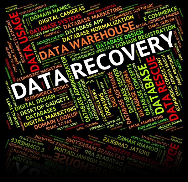 Data Recovery Shows Getting Back And Bytes — Stock Photo, Image