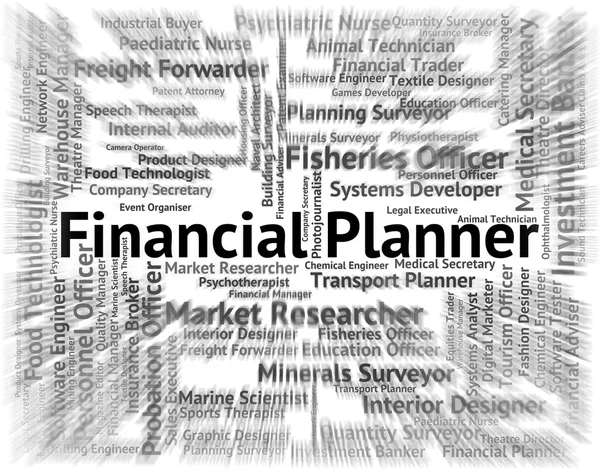 Financieel Planner toont werkgelegenheid handel en beheerder — Stockfoto