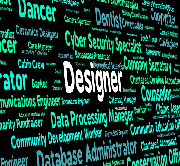 Designer-Job zeigt Karriere-Designer und entworfen — Stockfoto