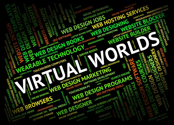 Virtual Worlds Indicates Independent Contractor And Freelance — Stock Photo, Image