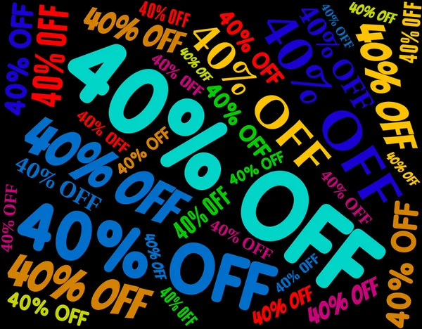 Forty Percent Off Means Save Bargain And Reduction — Stock Photo, Image