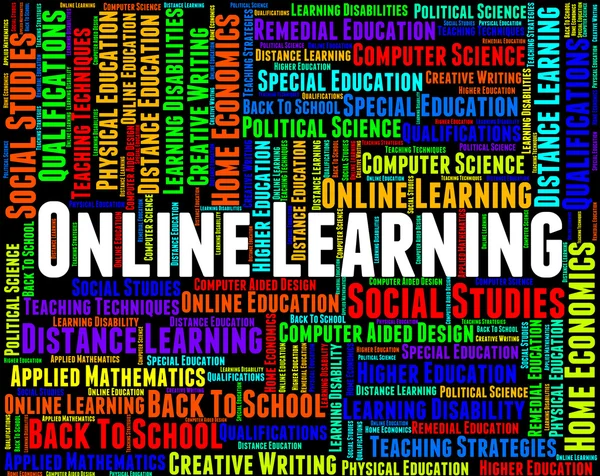 Online Learning Indicates World Wide Web And College — Stock Photo, Image