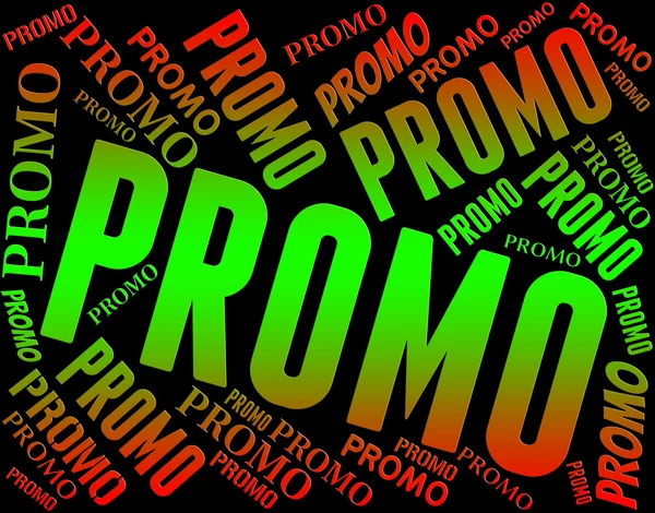 Promo Word Means Cheap Words And Offer — Stock Photo, Image