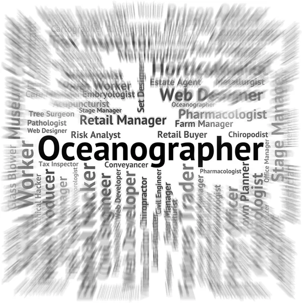 Oceánograf práce ukazuje námořní oceánologové a moře — Stock fotografie