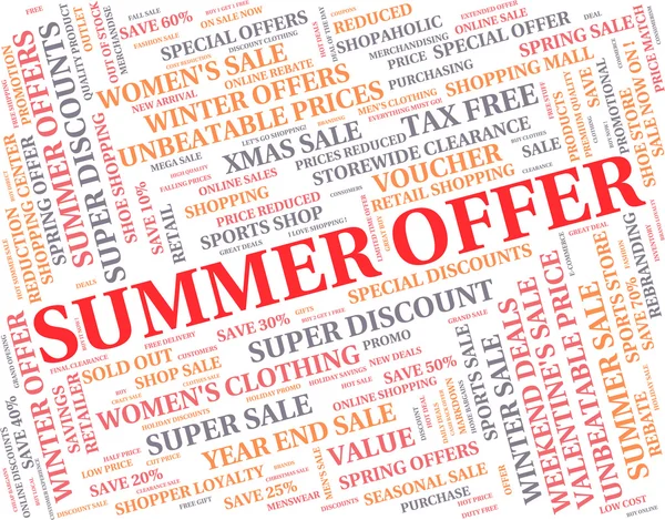 Summer Offer Means Reduction Summertime And Season — Stock Photo, Image