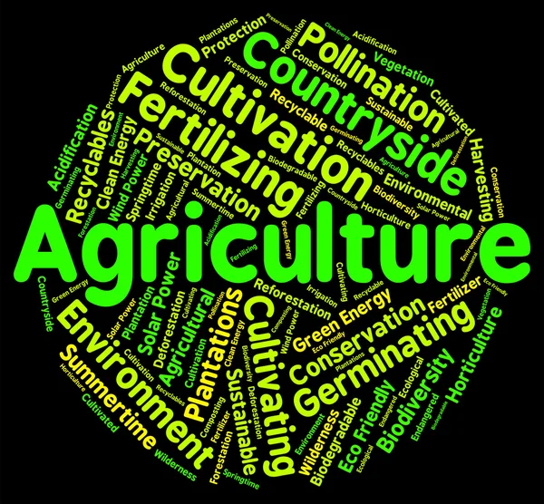 Pertanian Kata Menunjukkan Pertanian Teks dan Kata-Kata — Stok Foto